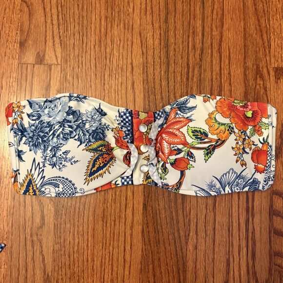 LUCKY BRAND Printed Floral Bandeau Bikini Set M/L - Picture 1 of 12